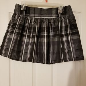 Plaid taffeta-like mini skirt